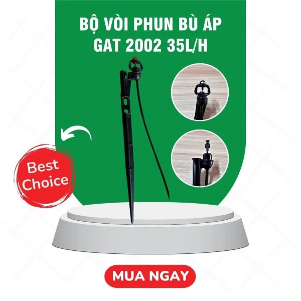 Bộ vòi phun bù áp GAT 2002 35l/h, Dây 4/7mm 60cm + cây cắm