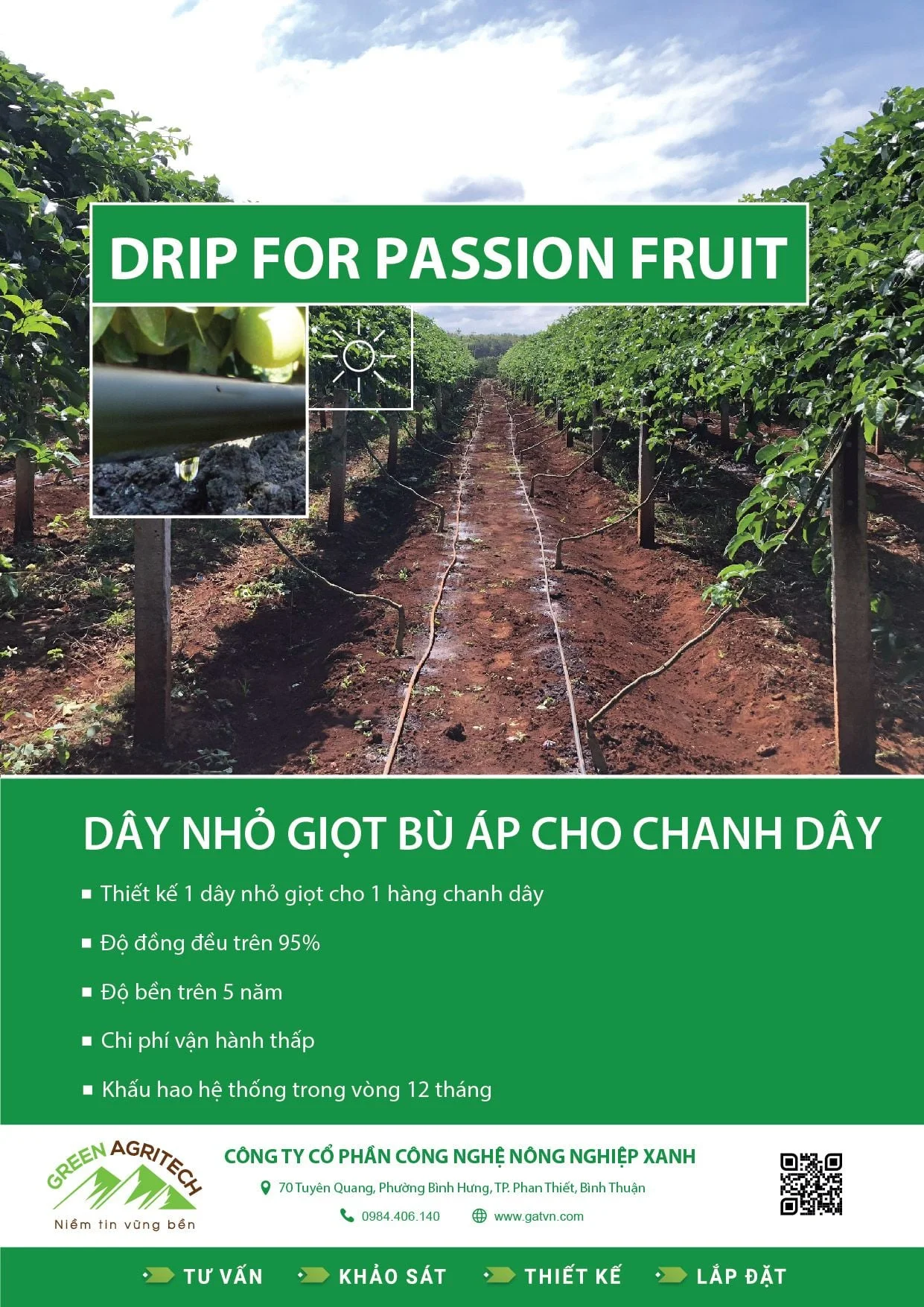 Dây tưới nhỏ giọt cho Chanh Dây
