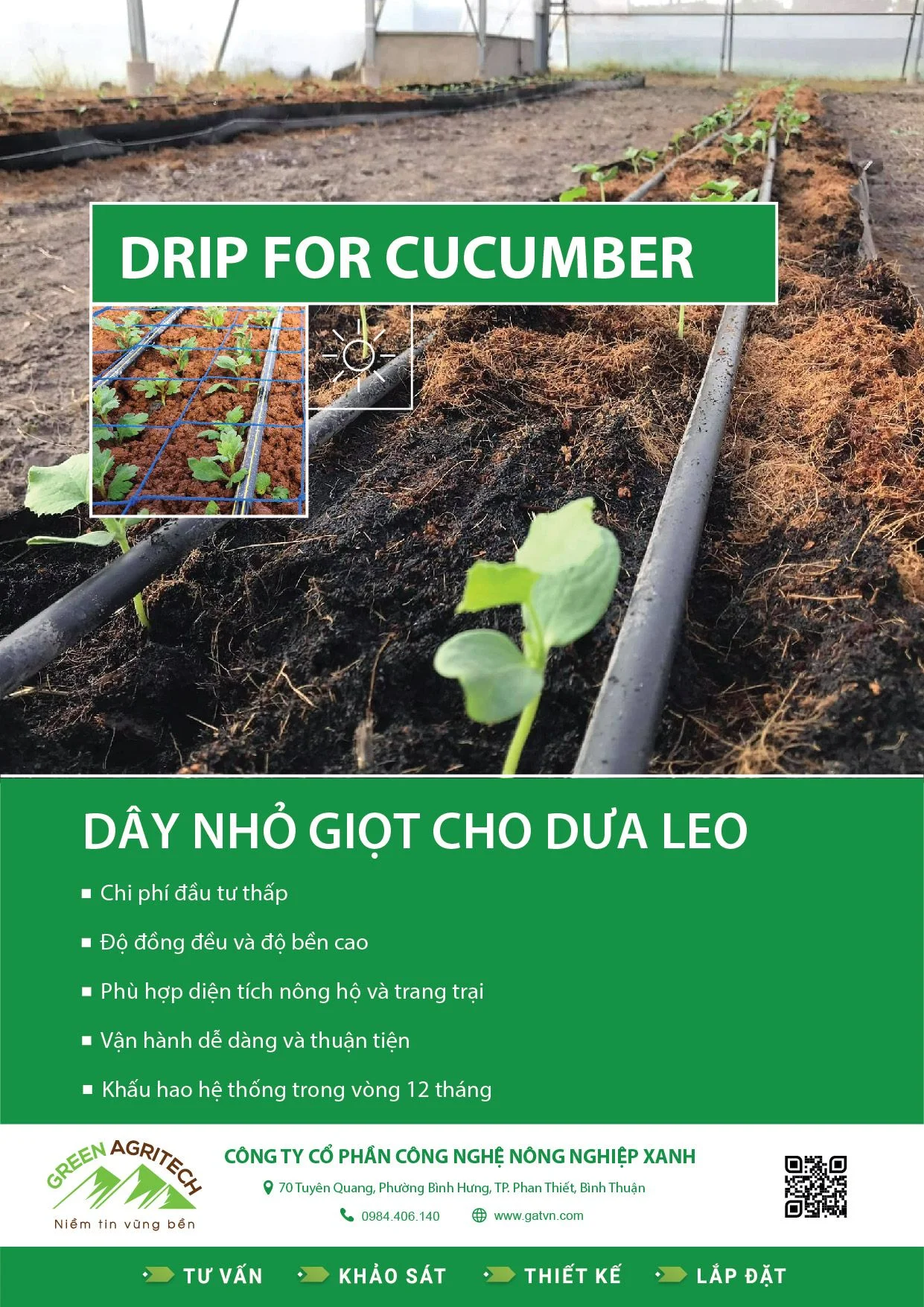 Dây tưới nhỏ giọt cho Dưa Leo