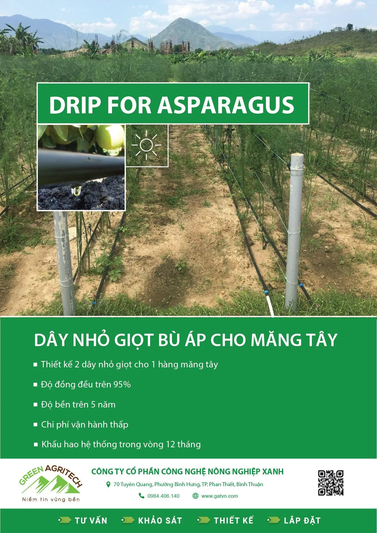 Dây tưới nhỏ giọt cho Măng Tây