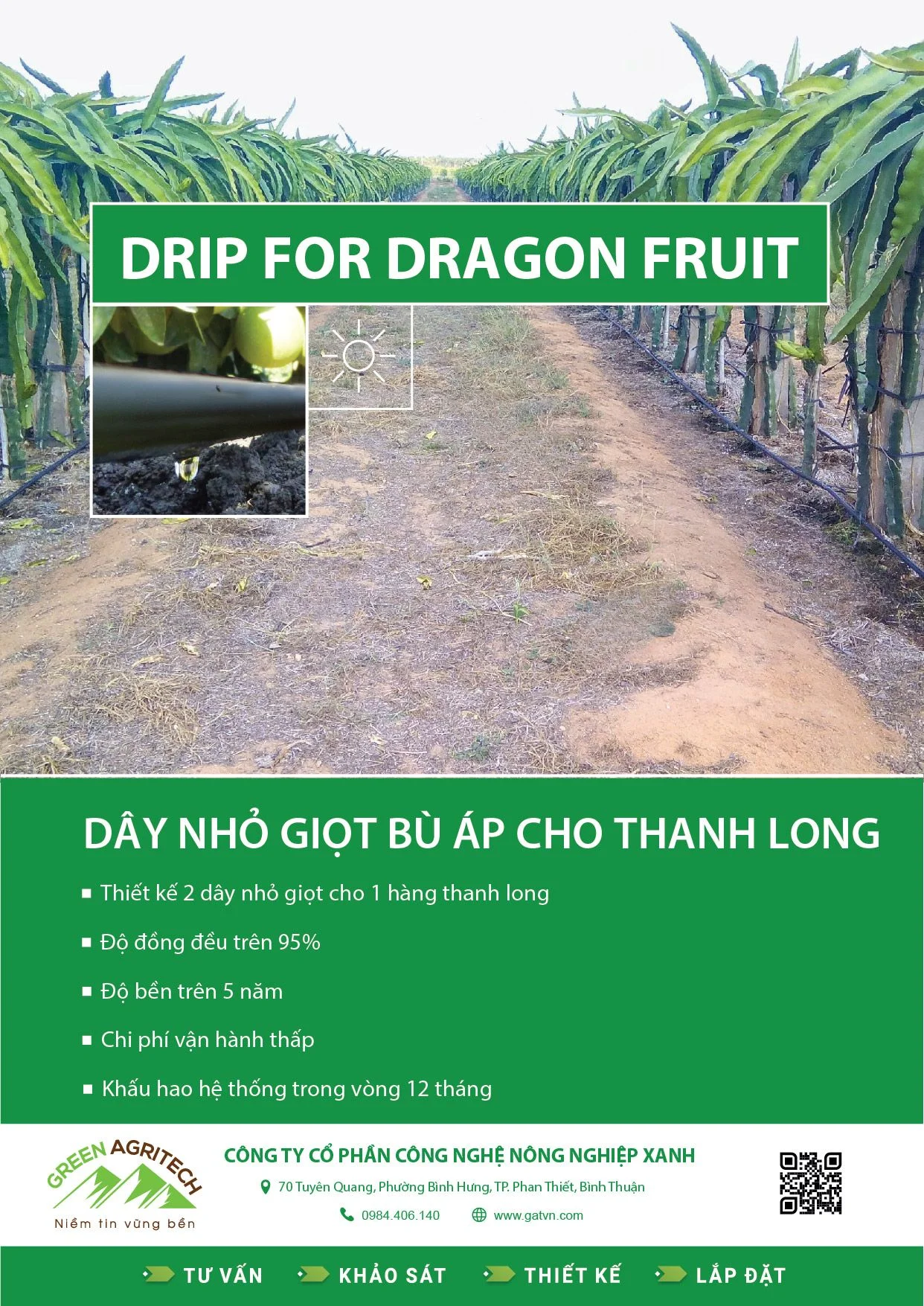 Dây tưới nhỏ giọt cho Thanh Long