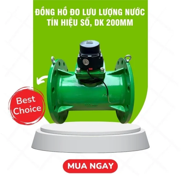 Đồng hồ đo lưu lượng nước tín hiệu số, DK 200MM